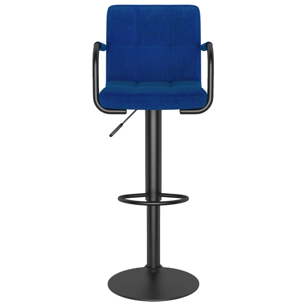 Vidaxl Krzesła Barowe, 2 Szt., Niebieskie, Tapicerowane Tkaniną