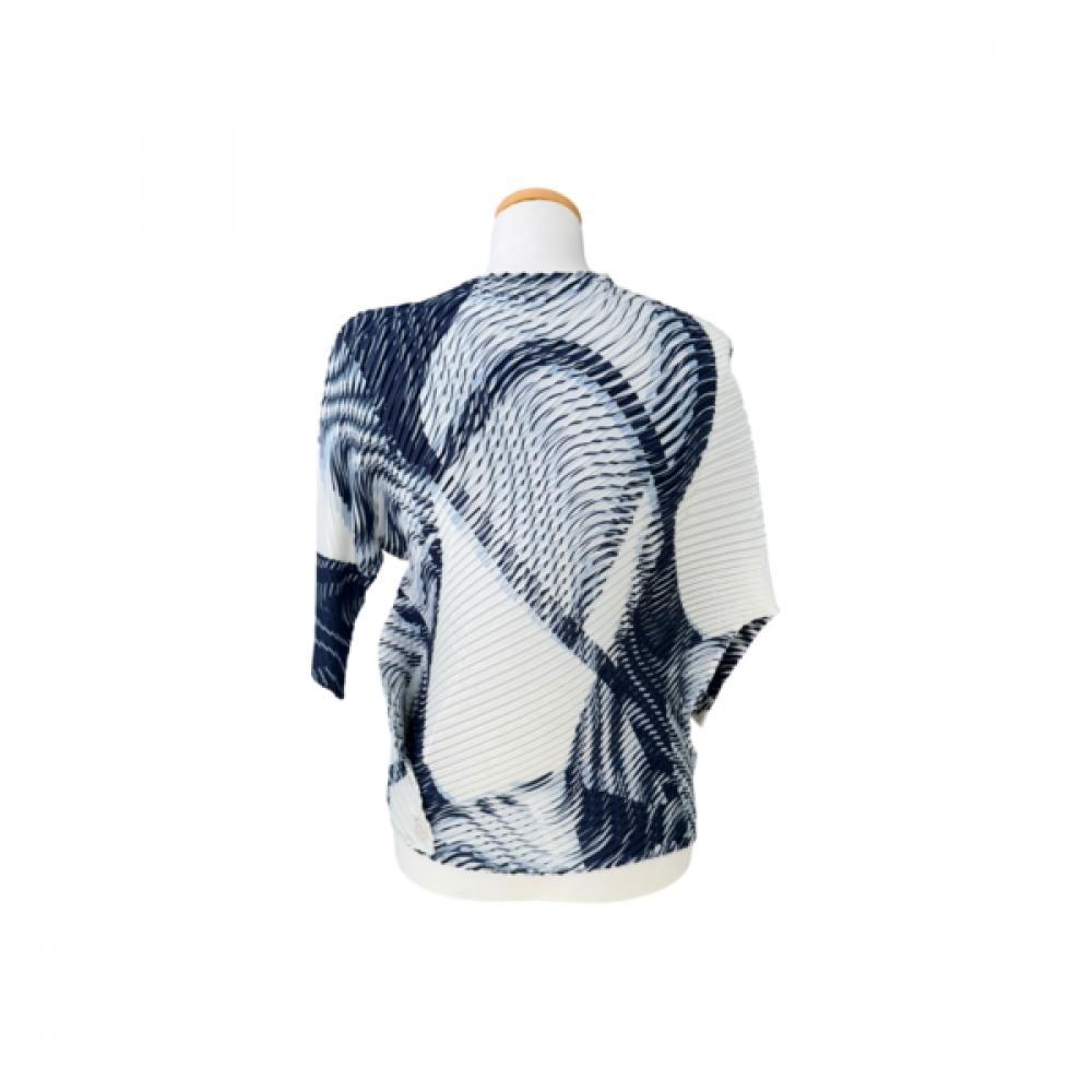 La Vita Junko Diagonal Pleat Print Tee Lrsts032