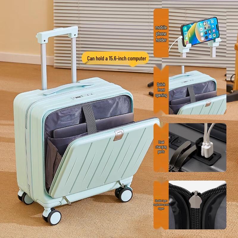Yuansiyi Front-Opening PC Carry-On Suitcase