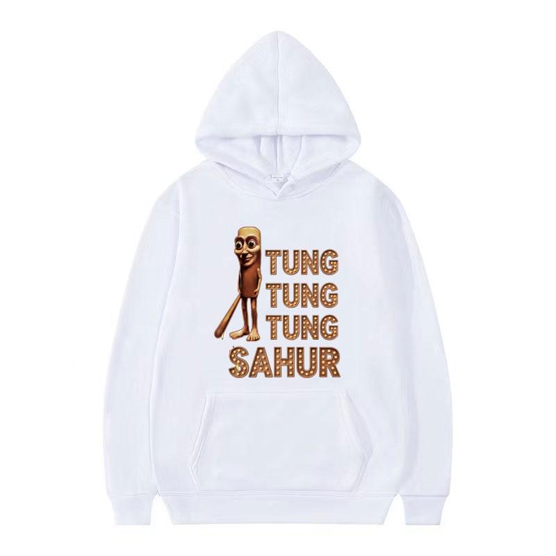 Funny Tung Tung Tung Sahur Italian Brainrot Meme Hoodie Unisex Humor Long Sleeve Hoodies Men Casual Hip Hop Oversized Sweatshirt