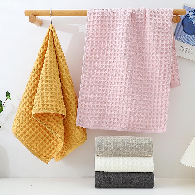 Pure Cotton Waffle Towel, Soft and Quick Drying, Men's and Women's Household Cotton Face Towel, Hand Towel