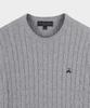 BROOKS BROTHERS Cotton Cable Crew Neck Short Sleeve Sweater (Grey) (Bbwrmo203Awfm)