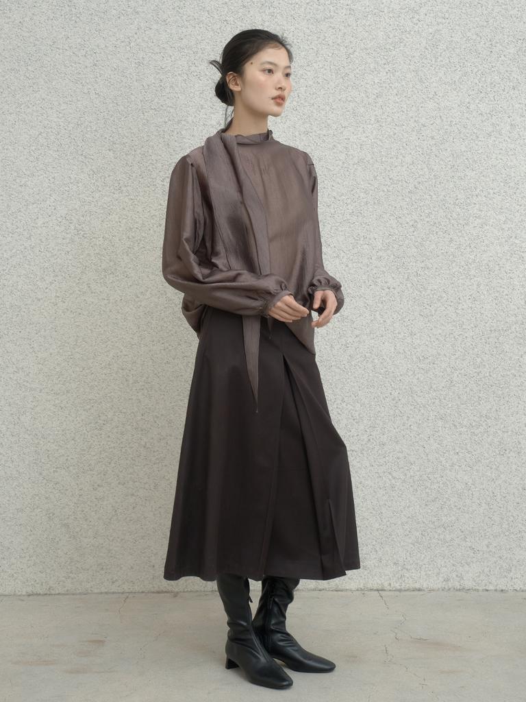 Deoenel Scarf Blouse - [Brown]