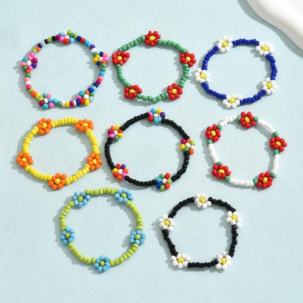 8pcs Bohemia Elastic Beaded Bracelet Multi Beaded Charms Bracelet Set  Summer