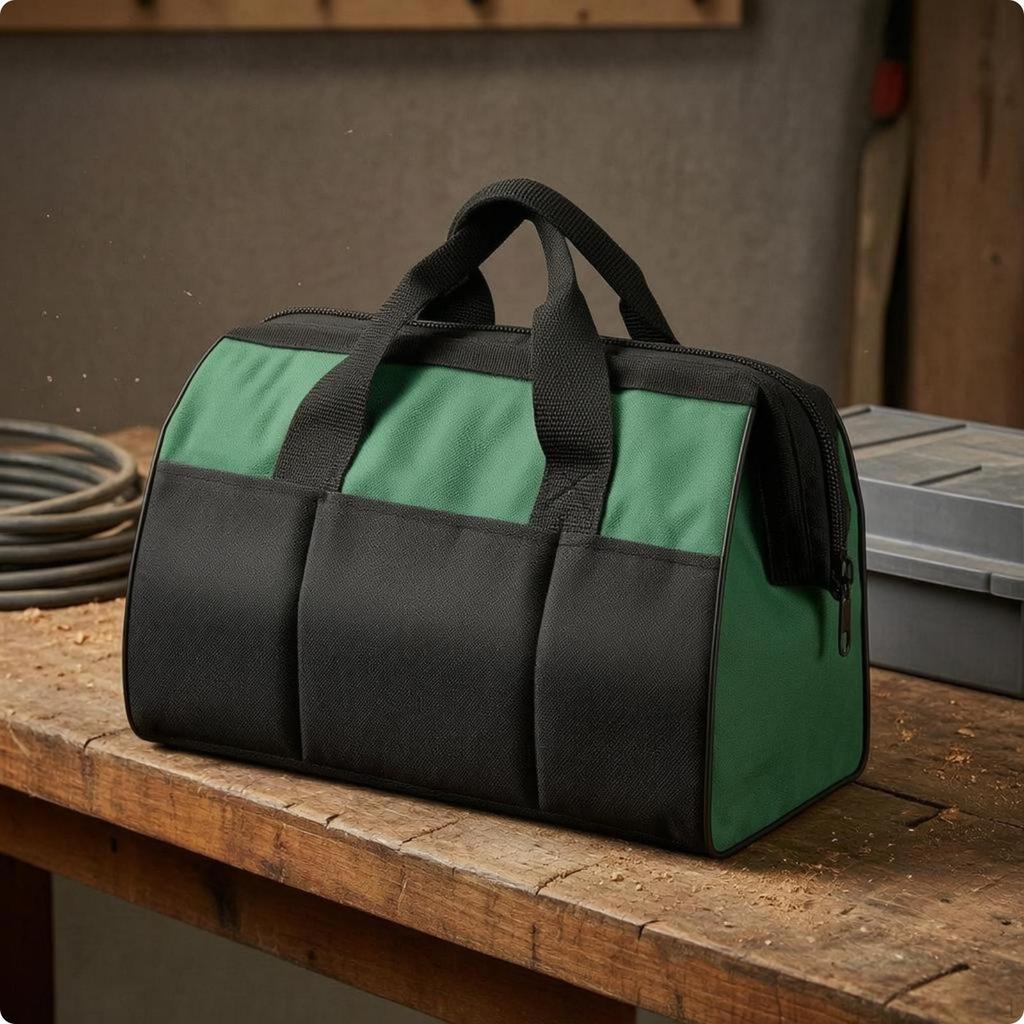 Oxford Cloth Tool Bag Organized Storage Rectangular Wide Opening for Repair Work, Workshop