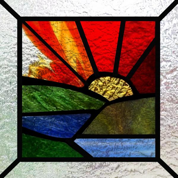 

European Church Mosaic Stained Glass Films,Window Stickers Static Cling,Sun, Mosaic, Custom made to fit any Window Size or Shape (as the picture,30X30cm)