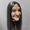 Scary Long-Haired Witch Mask Halloween cos Half-face witch mask, scary old woman mask, haunted house prop