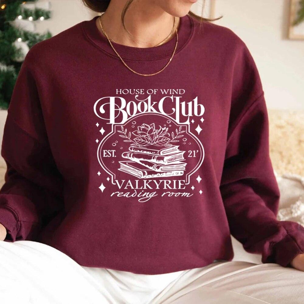 House of Wind Library Velaris Sweatshirt Acotar Book Club Sweater Night Court SJM Throne of Glass Sweatshirt Long Sleeve Pullovers