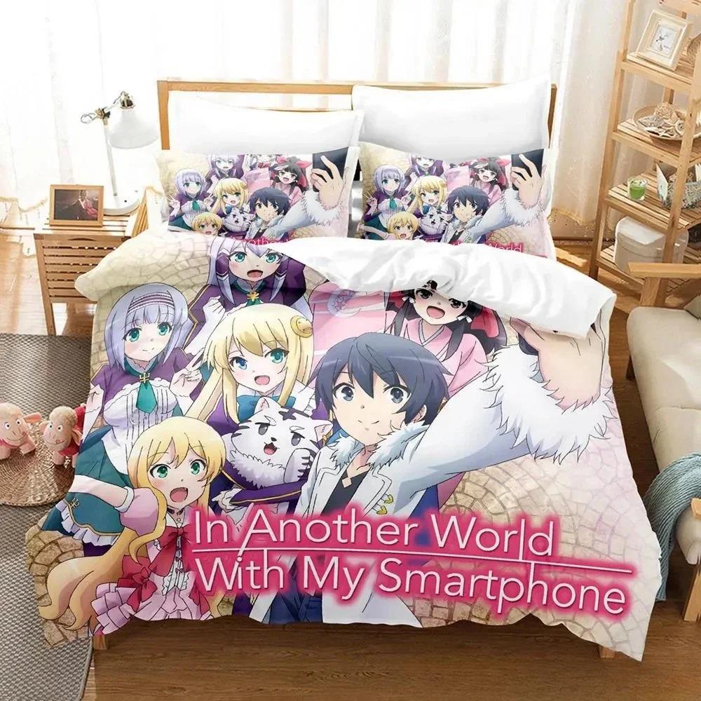 In Another World with My Smartphone Bedding Set Single Twin Full Queen King Size Bed Set Adult Kid Bedroom Duvetcover Sets Anime
