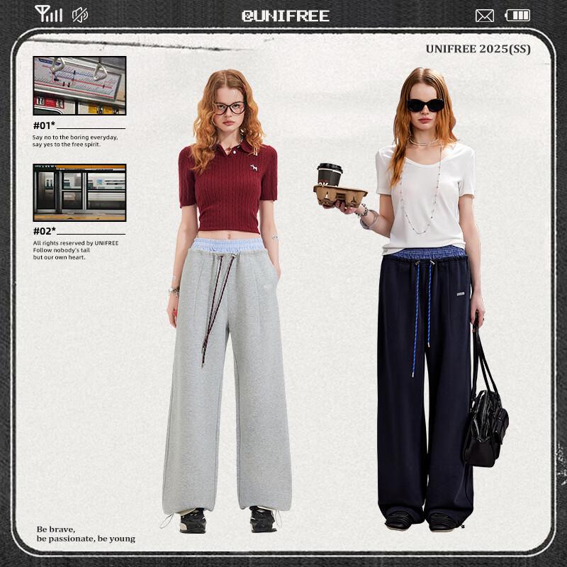 UNIFREE Dual Waist Miu Style Loose Wide-Leg Trousers