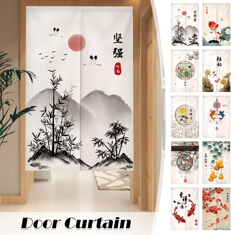 Chinese Style Koi Partition Door Curtain Home Entrance Doorway Living Room Decor Half-Curtain Kitchen Partition Bedroom Noren