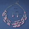 Böhmisches Halsketten-Ohrring-Set für Frauen, Perlen, Schmuck-Set, mehrschichtiges Halsband