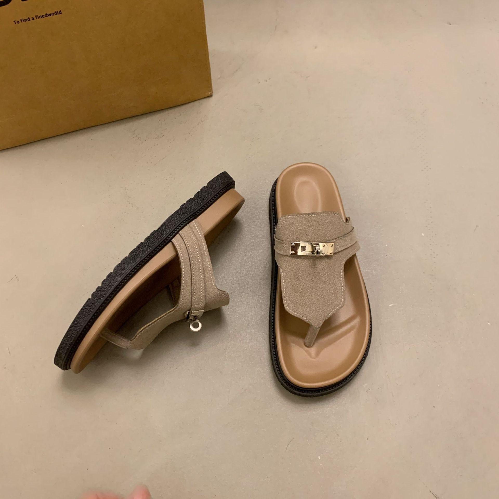 

Модные женские шлепанцы сезона 2025 Shabken shoes универсальные новые повседневные Boken шлепанцы сандалии 35 хаки