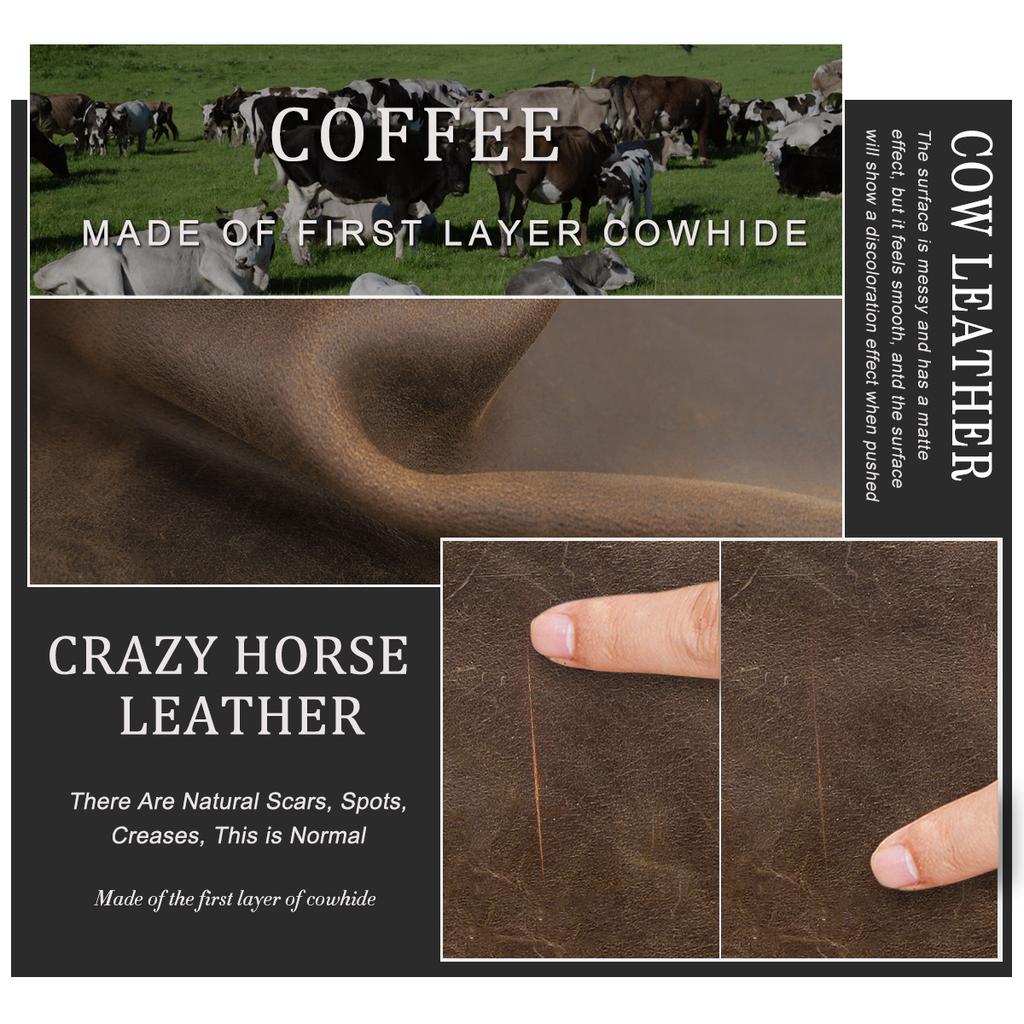Contact's Handmade Leather Key Pouch Anti-lost Vintage Crazy Horse Leather Key Wallet With Airtag Slot Small Pouch for Keys Coin