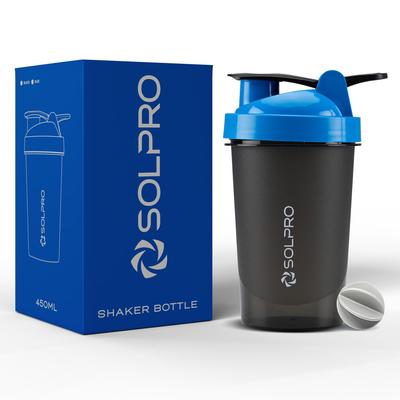 SOLPRO Polypropylene Fury Shaker Bottle | 450mL | Portable and Leak-Proof | Non-Slip Grip | Ideal for Protein Shakes, Smoothies, Pre Workout and