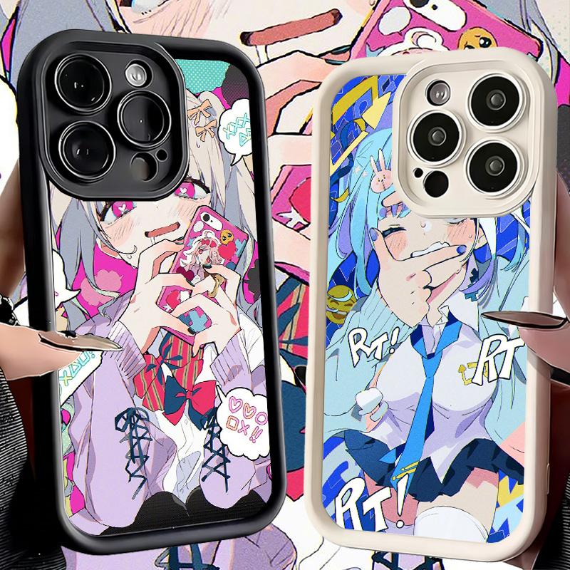 Phone Case for iPhone 17 Air 16E 15 16 Pro Max Anime Kwaii Girl Ins Style Cover 14 Plus 13 12 Mini Soft Shell Silicone Fundas