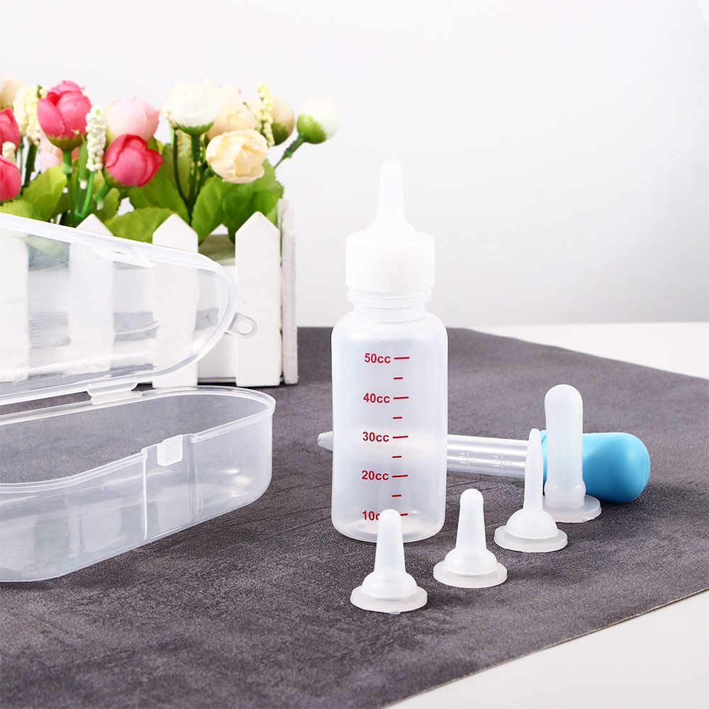 Set Newborn Dog Puppy Feeder Cat Bady Kitten Feeding Bottle Pet Feeder Supplies Cat Drinking Bottle Pet Milk Bottle