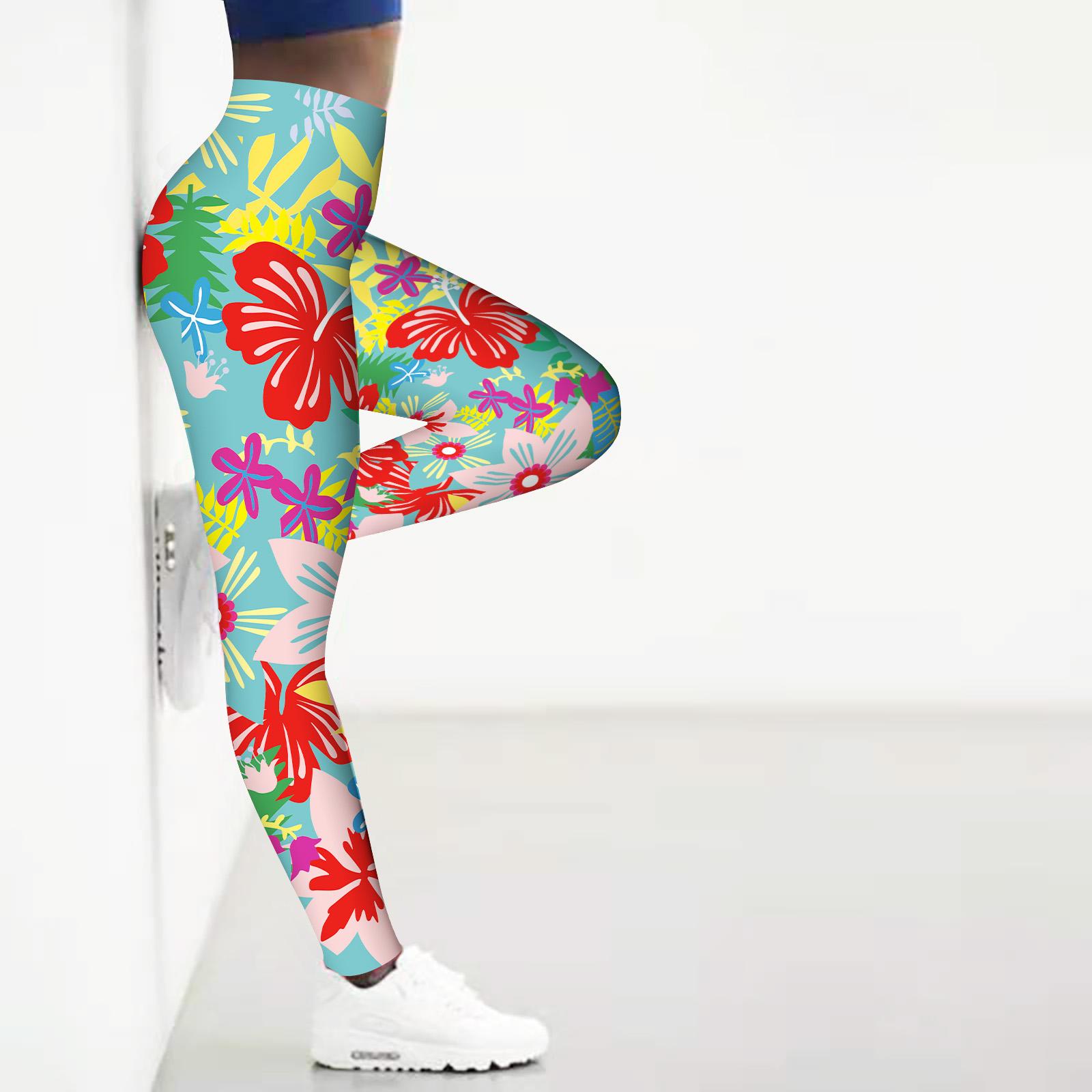 

Женские фиолетовые бабочки, цветочные принты, эластичные леггинсы для йоги, фитнеса, бега, спортзала, спорта, активного отдыха XS синий