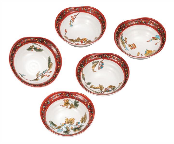 Kutani ware Iwataya small bowl assorted nut designs 4.2-inch set, K9-222