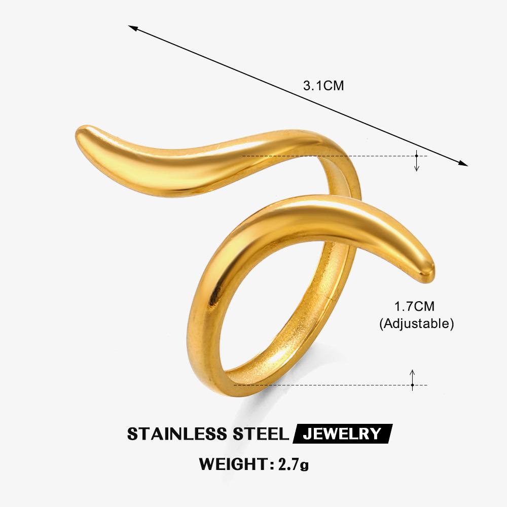 Stainless Steel Rings for Women Vintage Gold Color Never Fade Luxury Classic Rings Wedding Couple Rings Party Jewelry Gifts
