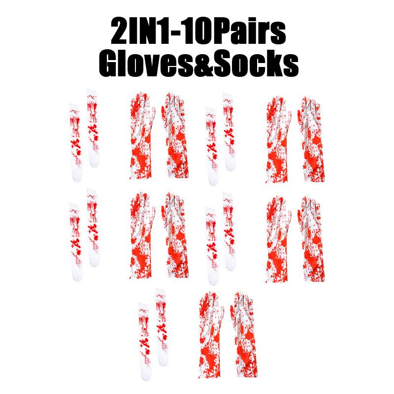 Halloween Cosplay Nurse Costume Socks Bloody High Stockings Women Stockings Blood Stained High Socks Halloween Over Knee Socks