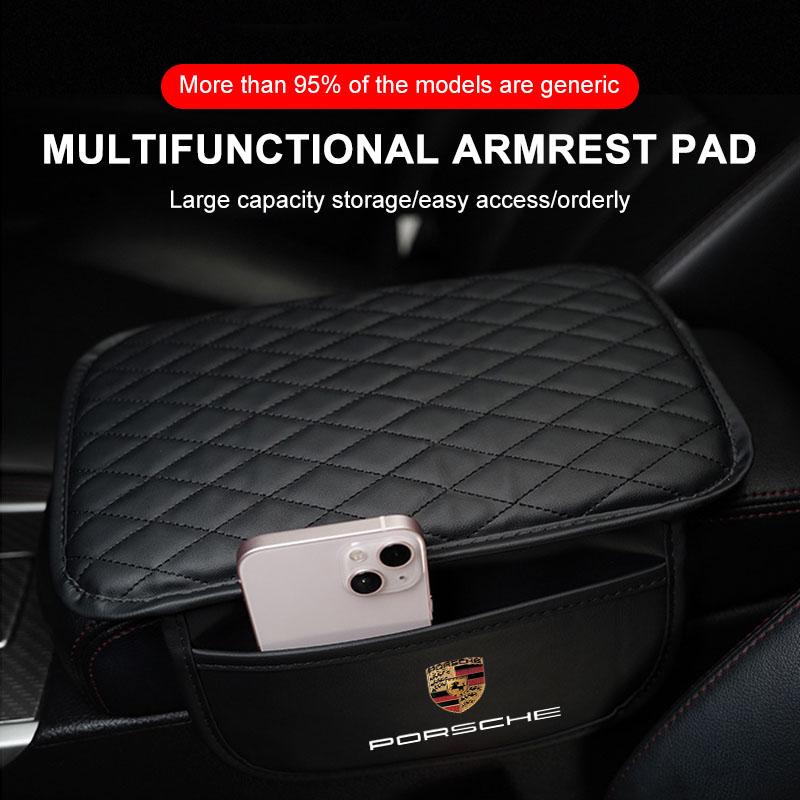 1Pcs Leather Auto Consoles Car Armrest Cushion with Storage Car Styling For Porsche Boxster Cayenne Panamera Macan Cayman 911 918 996 917 991