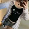Black Cute Vest For Girls Y2K Inner Tops Sling Tank Tops Fashion Women's Tees Sleeveless