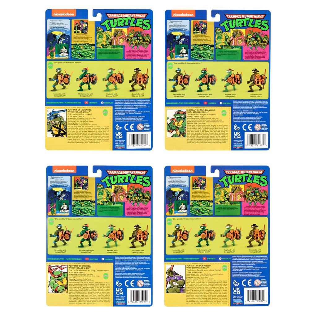 Teenage Mutant Ninja Turtles Playmates Toys Teenage Mutant Ninja Turtles Classic 4-Inch Turtles 4-Pack Figure Set 81324