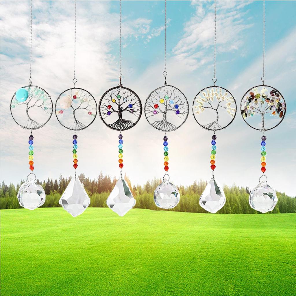 Colorful Crystals Glass Pendants Suncatchers Prisms Hanging Ornament Crystal Pendants for Home,Office,Garden Decoration