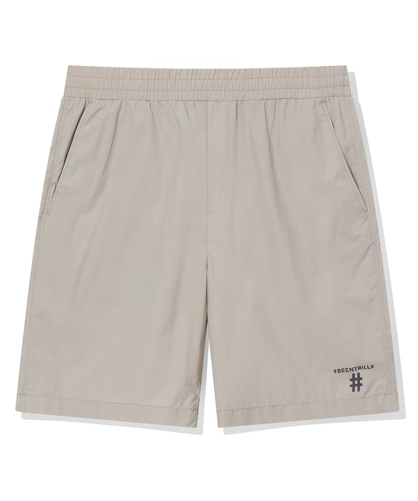 Vintril Essential Small Logo Woven Shorts (Beige)