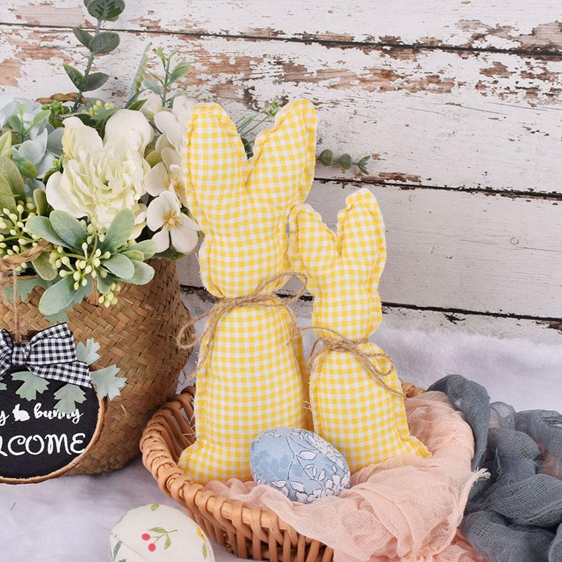 Easter Decorative Fabric Rabbit Ornaments Easter Bunny Doll for Spring Easter Home Holiday Party Decoration Easter gifts Craft