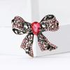 Vintage Rhinestone Bow Brooch for Women Unisex Office Party Friend Gifts Jewelry Accessories