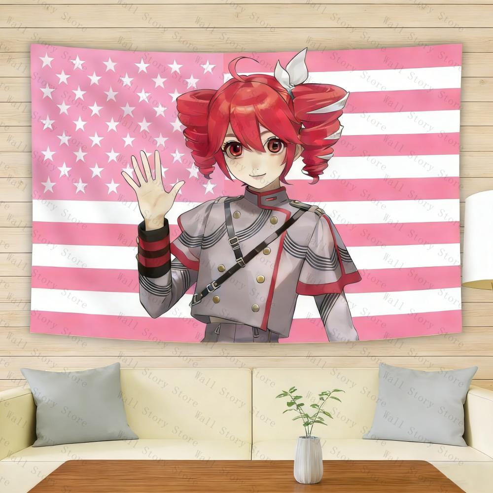 American Flag Tapestry Anime Background Decoration Dormitory Bedhead Tapestry Living Room Tapestry Sofa Background Tapestry 74x94cm(29x37in)