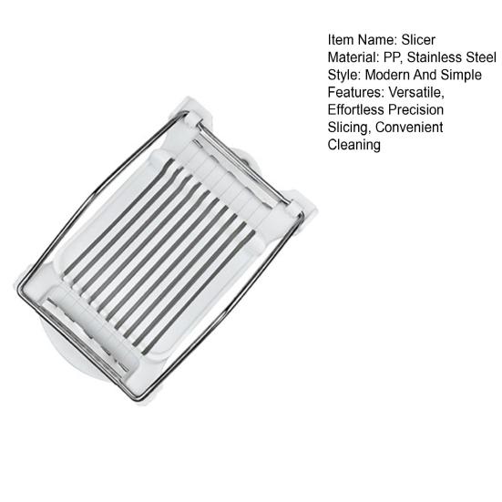 Multifunctional Food Slicer Stainless Steel 10-Wire Cutter Safe Hand Guard Slicer for Lunch Meat Sausages Eggs Bananas Strawberries Kitchen Gadget