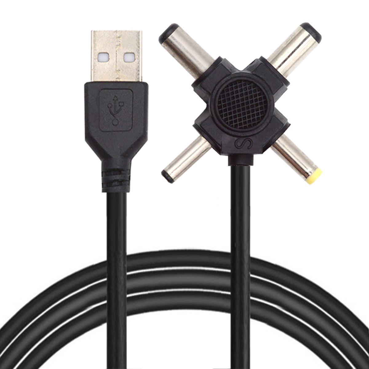 

PW-010-AM USB 2.0 to DC 5.5x2.5mm 5.5x2.1mm 4.0x1.7mm 3.5x1.3mm Connector Charge Cable,1.5m As Shown A