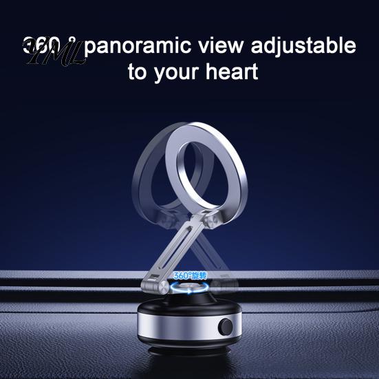 Adjustable Cell Phone Holder for Car Electric Vacuum Suction Cup Magnetic Car, 360 Degree Rotating Dashboard Extendable Telescopic Mount with