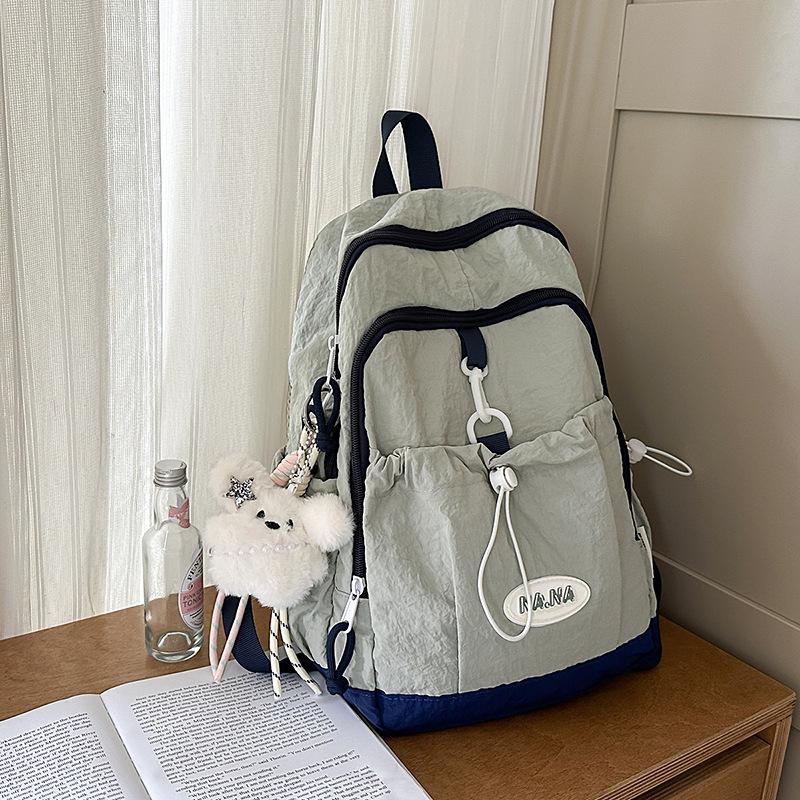 Schoolbag Japanese cute drawstring niche design high school student schoolbag female simple college student backpack large capacity backpack