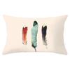 30X50cm Feather Pattern Printed Decorative Cushion Bedroom Living Room Backrest Home Rectangular Pillowcase