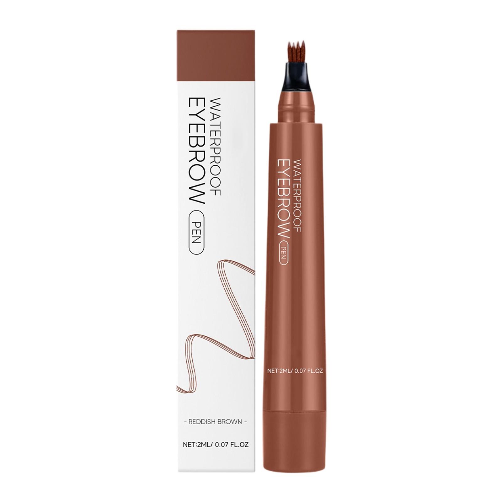 

4 цвета, карандаш для бровей, карандаш для бровей с волосками, похожими на штрихи, карандаш для бровей с 4 наконечниками, аппликатор с микро-вилками из волокна, объем 1 мл. One Size