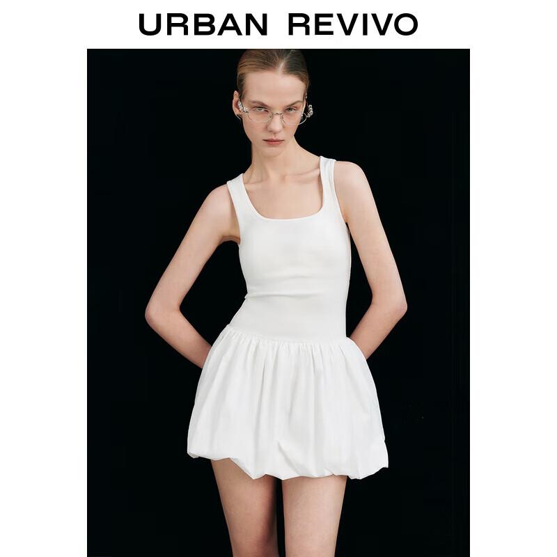 

UR 2025 Spring Spliced Slim-Fit U-Neck Mini Dress XL