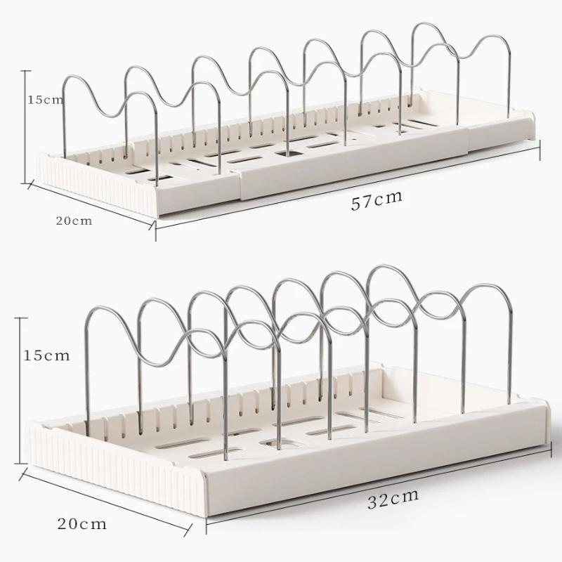 Pot Lid Storage Rack, Suitable For Cabinet Drawers, A Kitchen Organizing Tool Suitable For Storing Cookware.