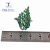 Luxury Natural Emerald Ring  925 Sterling Silver Women Fine Jewelry Engagement  Anniversary