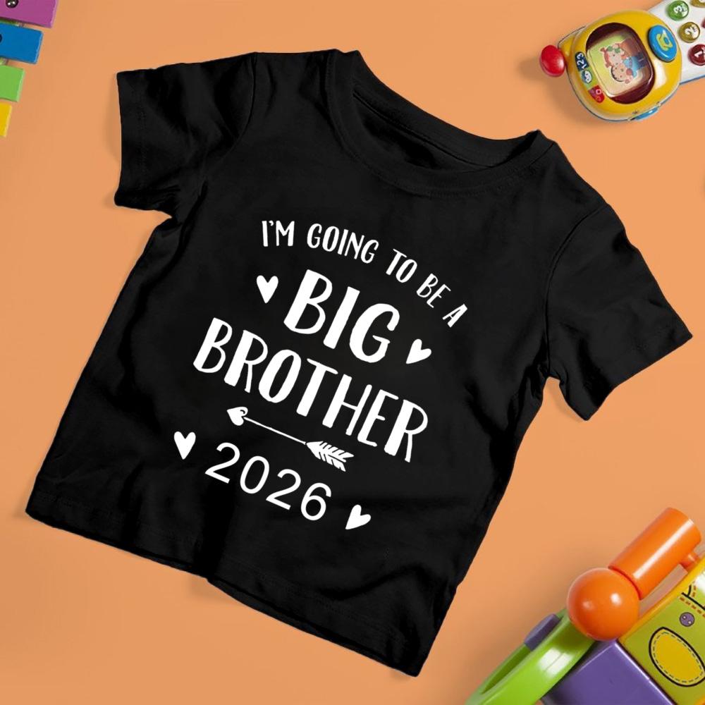 Big Brother Big Sister Carregando 2026 Camiseta Infantil Estampada Camisas de Verão para Crianças Roupa de Manga Curta Camiseta Roupas de Anúncio de Bebê