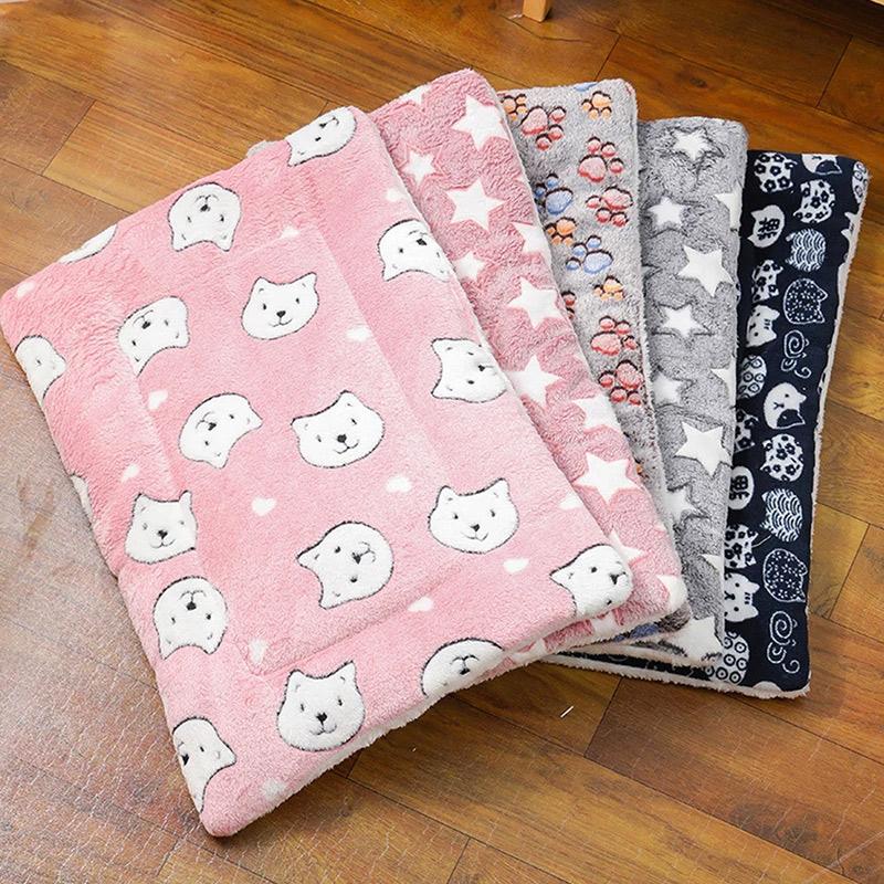 Thicken Cat Mat Breathable Flannel Cat Sleeping Mat Soft Dog Cushion For Small Dog Winter Warm Cat Blanket Cat Accessories