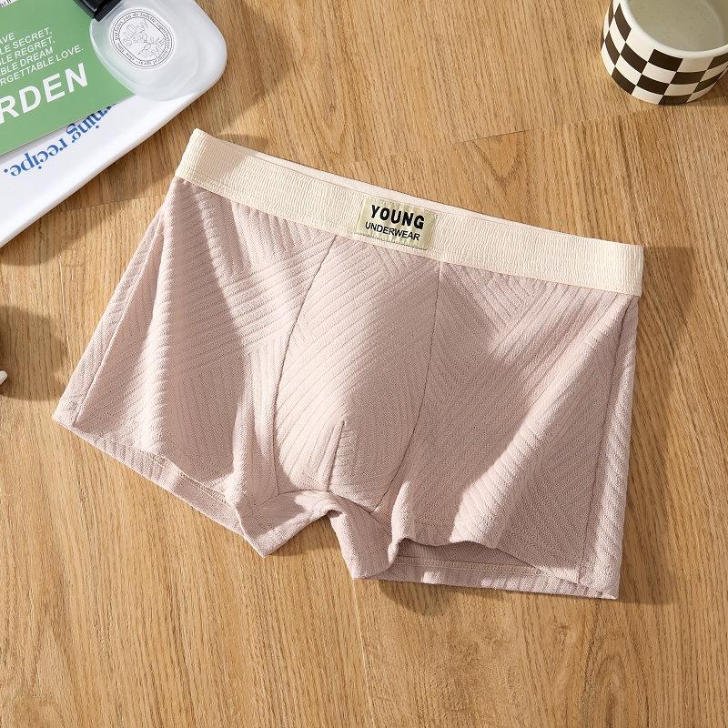 Male Summer Light Cotton Breathable Antibacterial Crotch Sports Youth Boxer Briefs