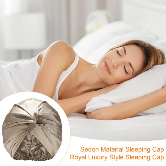 Imitation Silk Women Hat Solid Color Twist Knotted Design Turban Hat Solid Color Sleeping Hat Home Headwear