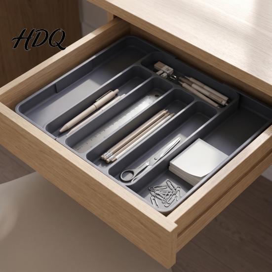 Adjustable Cutlery Tray Plastic Drawer Organizer Tray Kitchen Utensils Storage Box for Restaurant Tableware Flatware Multi-Use Bedroom Bathroom And