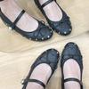 New Style Elegant Mary Janes Women's Flat Daily Dress Ladies Bow Tie Shallow Buckle Strap Soft Bottom Outdoor Flat Pumps