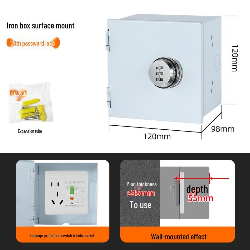 Weatherproof Surface-Mount Outdoor Electric Scooter Charging Socket with Lock, 86 Type 10A.