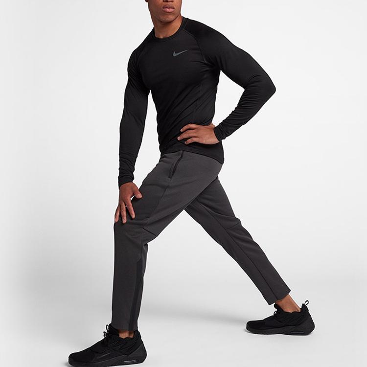 Nike Therma Logo Tapered Running Training Pants Men Bottoms Grey 932270-060